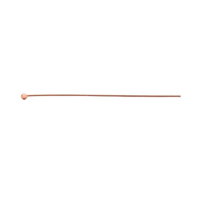 Épingle à tête boule 14/20 plaqué or rose 38,1 mm 1,5 mm, 0,51 mm, 1/2-dur