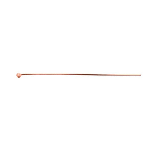 14/20 Rose Gold-Filled 38.1mm 1.5mm Ball Head Pin, 0.51mm, 1/2-Hard