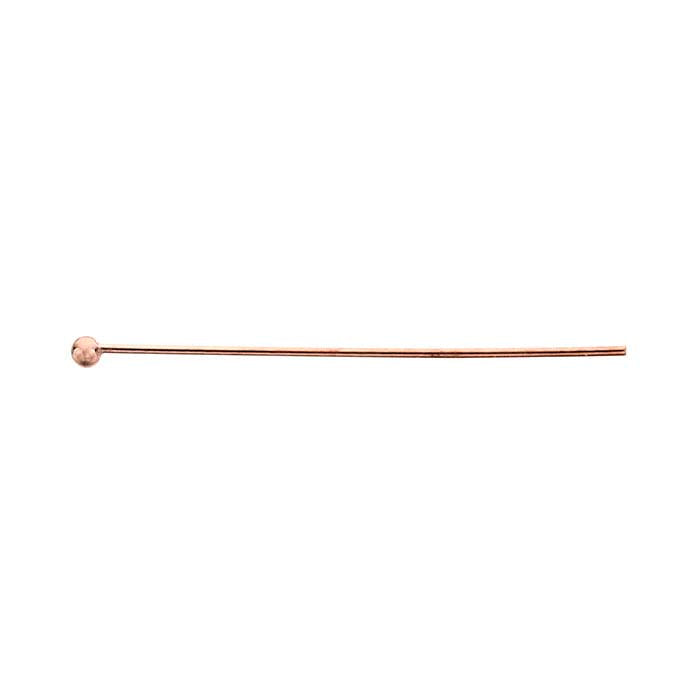 14/20 Rose Gold-Filled 25.4mm 1.5mm Ball Head Pin, 0.51mm, 1/2-Hard