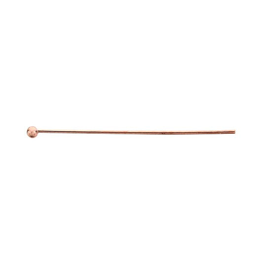14/20 Rose Gold-Filled 25.4mm 1.5mm Ball Head Pin, 0.51mm, 1/2-Hard