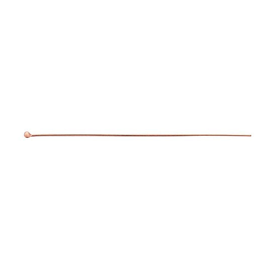 14/20 Rose Gold-Filled 50.8mm 1.5mm Ball Head Pin, 0.51mm, 1/2-Hard