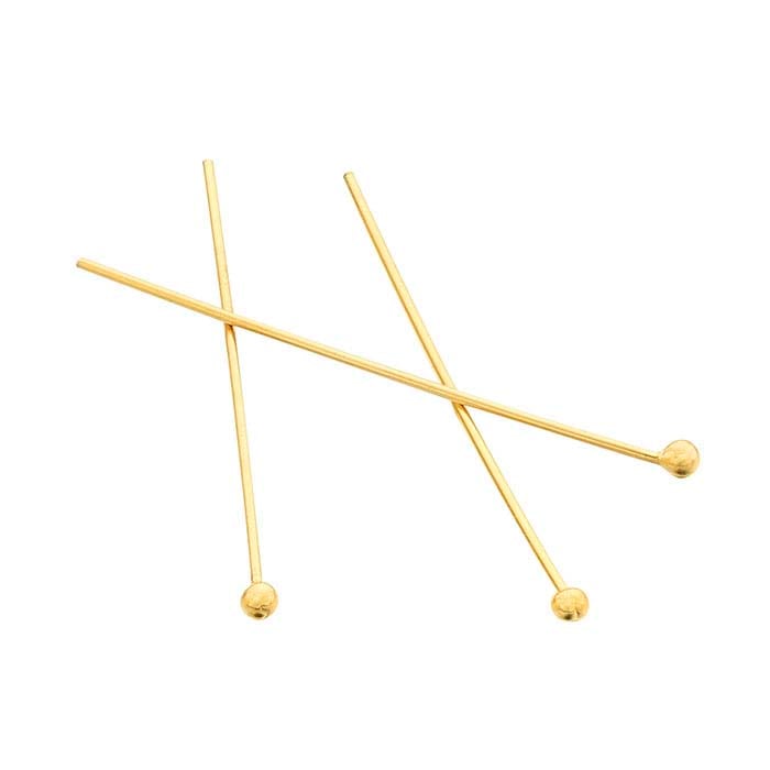 14/20 Yellow Gold-Filled 25.4mm 1.5mm Ball Head Pin, 0.51mm, 1/2-Hard
