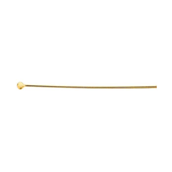 14/20 Yellow Gold-Filled 25.4mm 1.5mm Ball Head Pin, 0.51mm, 1/2-Hard