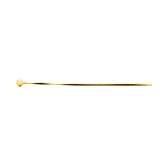 14/20 Yellow Gold-Filled 25.4mm 1.5mm Ball Head Pin, 0.51mm, 1/2-Hard