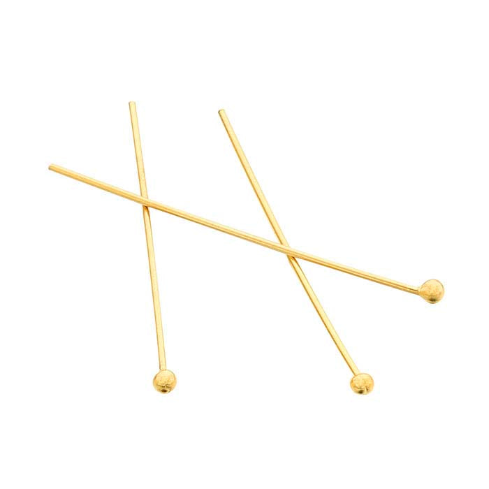 14/20 Yellow Gold-Filled 50.8mm 1.5mm Ball Head Pin, 0.51mm, 1/2-Hard