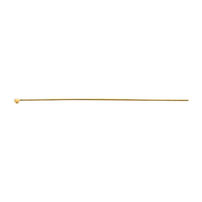 14/20 Yellow Gold-Filled 50.8mm 1.5mm Ball Head Pin, 0.51mm, 1/2-Hard