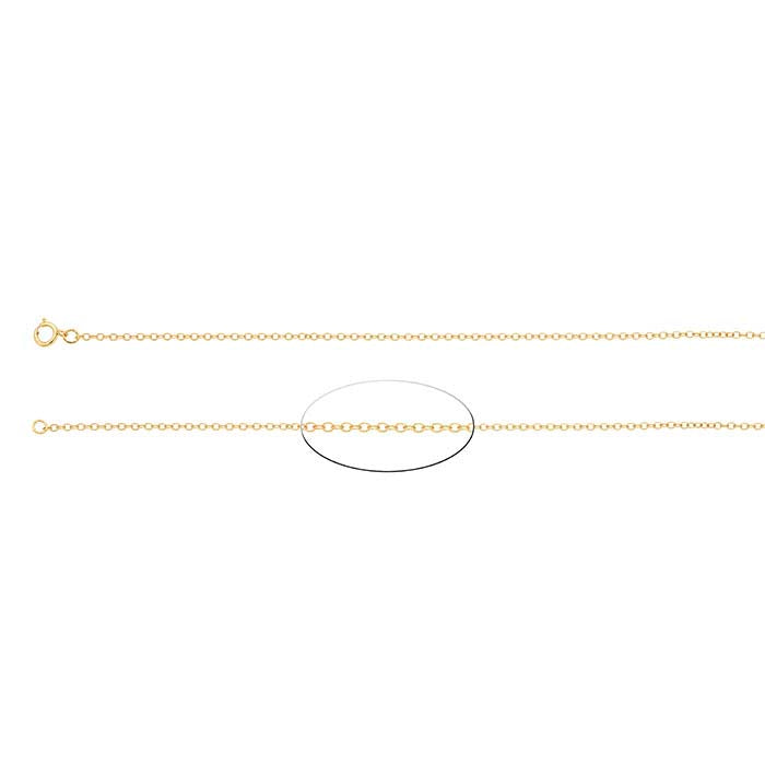 14/20 Keltakultapäällysteinen 1,6 mm soikea kaapeliketju