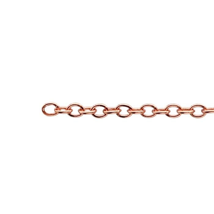 Copper Flash-Plated 2.4mm Oval Cable Chain, 6.1 m. Spool