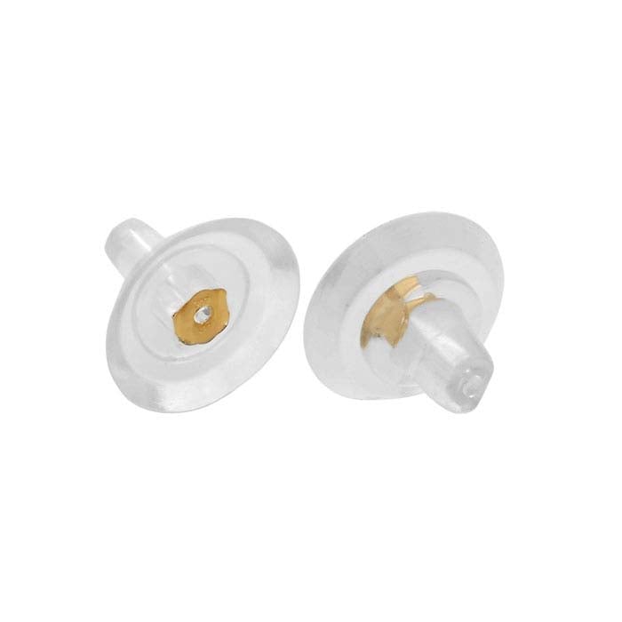 14K Yellow Gold Silicone-Covered 11mm Friction Ear Nut