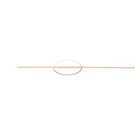 14K Yellow Gold 1.1mm Oval Cable Chain, By the Inch