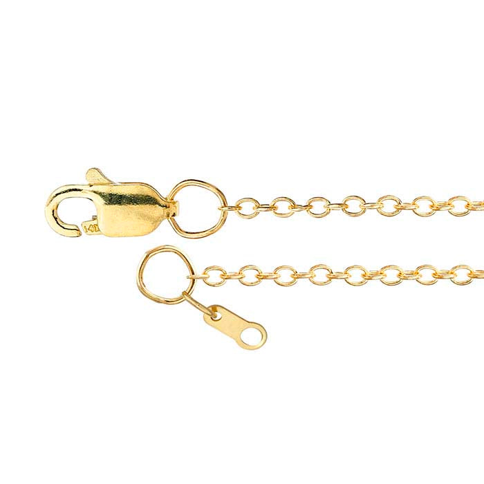Chaîne câble ovale 1,3 mm en or jaune 14 carats
