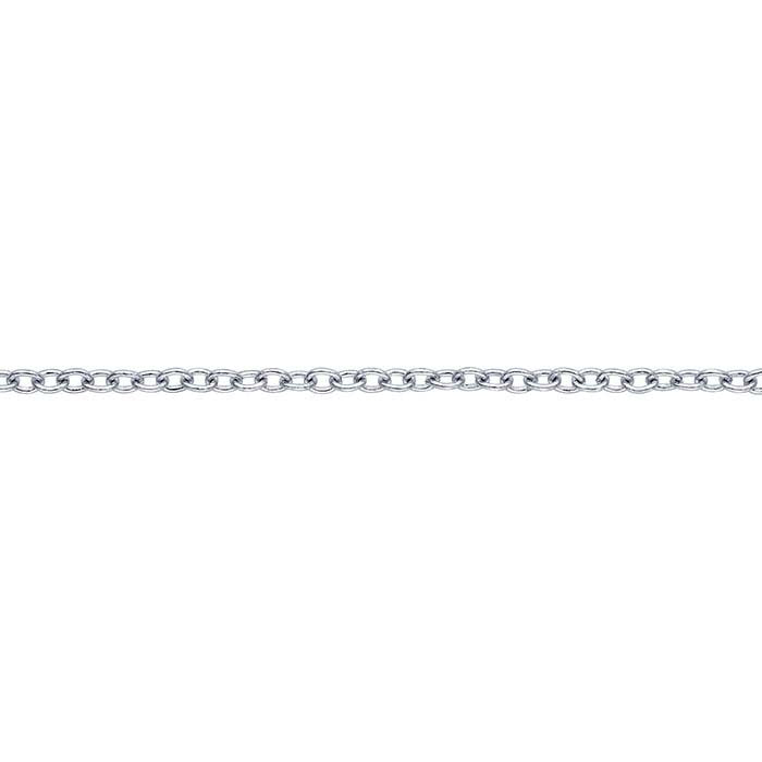 Ovale Ankerkette aus 14 Karat Weißgold, 1 mm