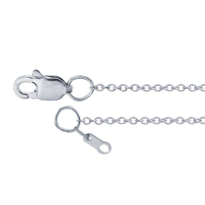 Ovale Ankerkette aus 14 Karat Weißgold, 1,1 mm