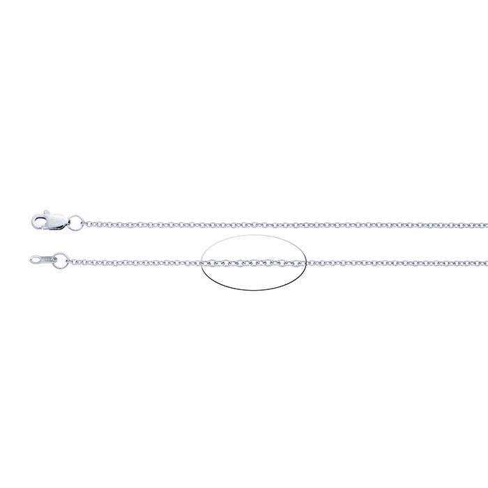 14K White Gold 1.3mm Oval Cable Chain