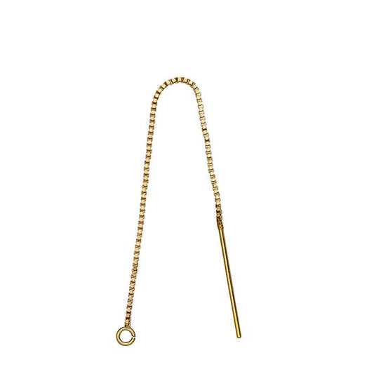 14/20 Yellow Gold-Filled Box Chain Ear Thread with Open Ring