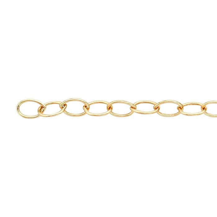 Bronze Yellow Gold-Plated 2.7mm Oval Cable Chain, 6.1 m. Spool