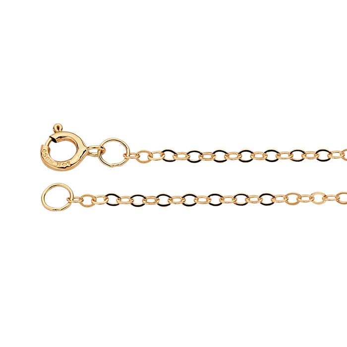 14K Yellow Gold 1.2mm Flat Oval Cable Chain