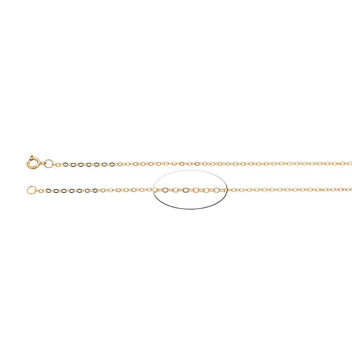 14K Yellow Gold 1.2mm Flat Oval Cable Chain