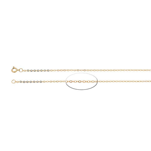 14K Yellow Gold 1.2mm Flat Oval Cable Chain