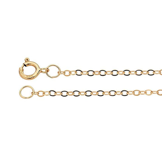 14K Yellow Gold 1.2mm Flat Oval Cable Chain