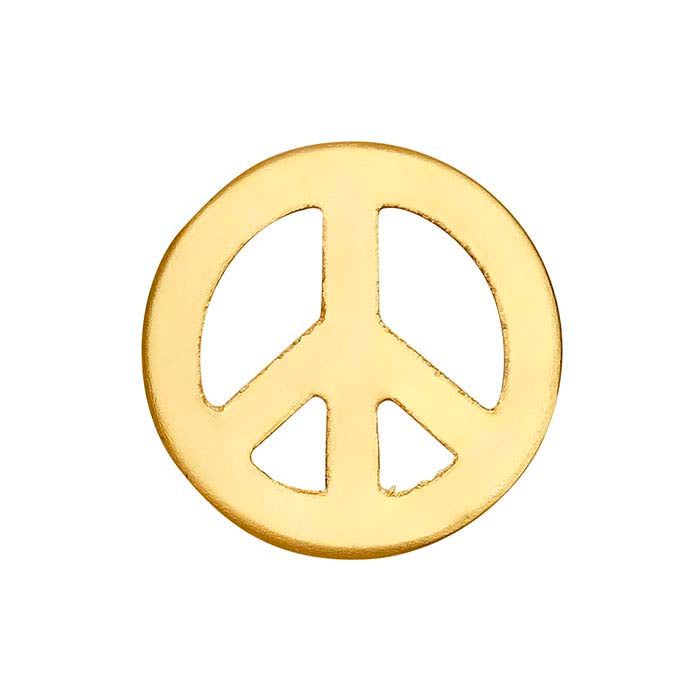 14/20 Yellow Gold-Filled Peace Symbol Component for Floating Glass Lockets