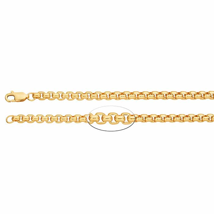 14/20 Yellow Gold-Filled 3.7mm Rounded Box Chain