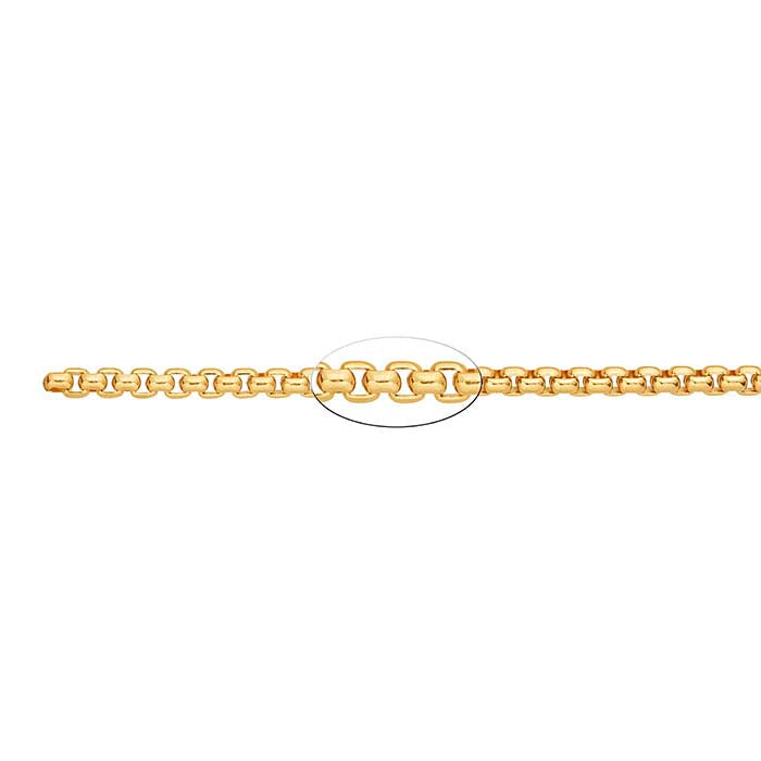 14/20 Yellow Gold-Filled 3.7mm Rounded Box Chain, By the Foot