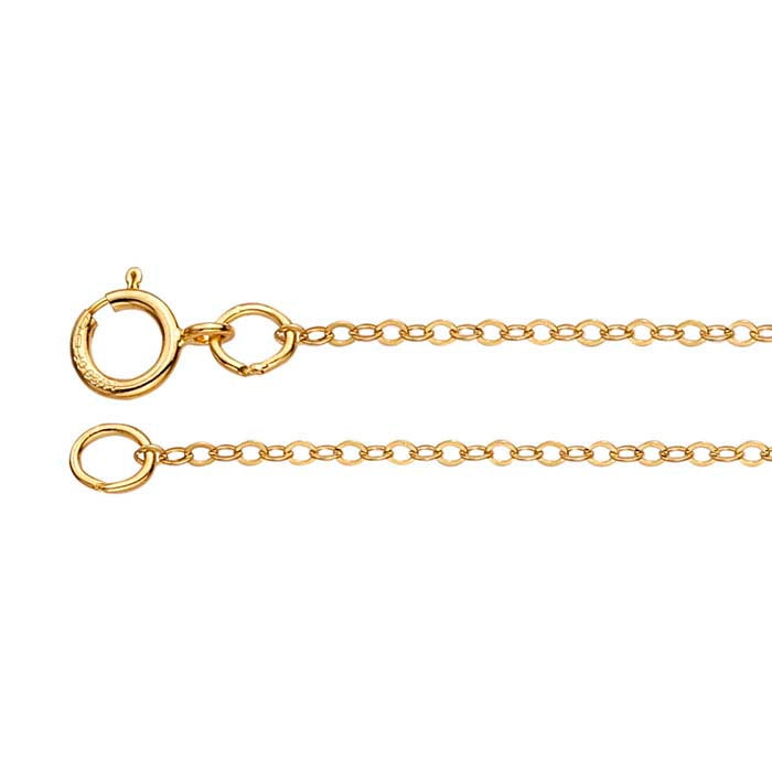 14/20 Guld Fyllt 1,3 mm Lätt Vikt Platt Oval Kabelkedja