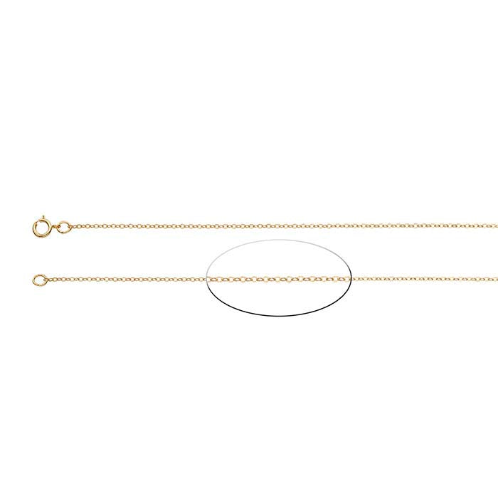 14/20 Guld Fyllt 1,3 mm Lätt Vikt Platt Oval Kabelkedja