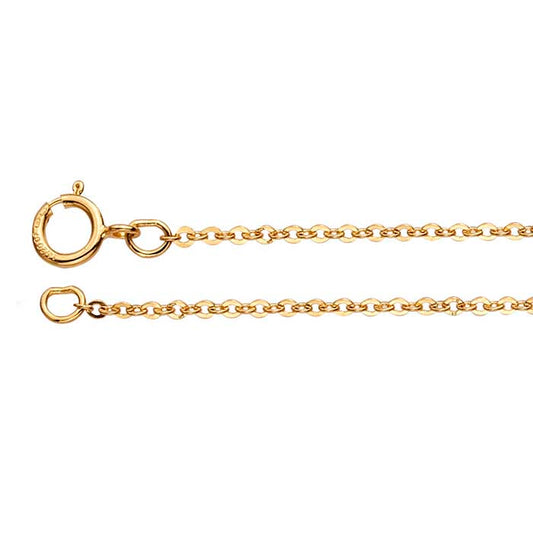 14/20 Yellow Gold-Filled 1.3mm Flat Oval Cable Chain
