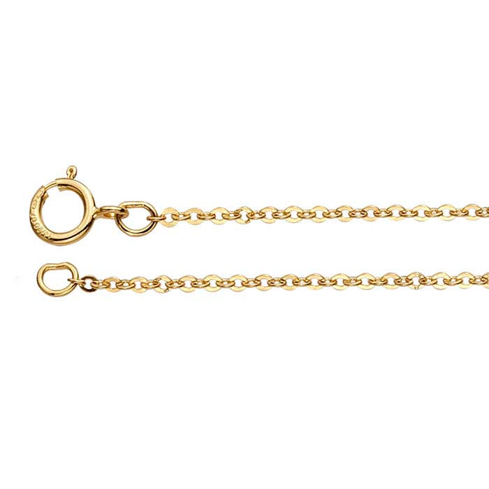 14/20 Yellow Gold-Filled 1.3mm Flat Oval Cable Chain
