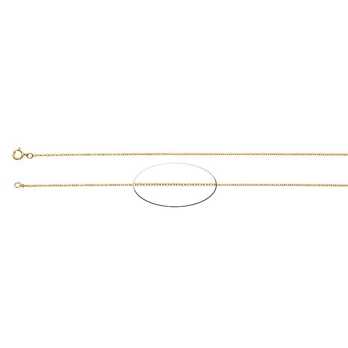 14/20 Yellow Gold-Filled 1.3mm Flat Oval Cable Chain