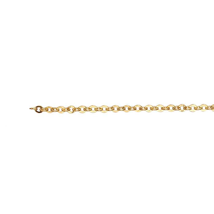 14/20 Guldfyldt 1,3 mm Flad Oval Kabelkæde, pr. fod