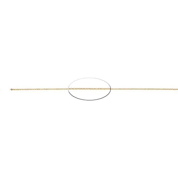 14/20 Guldfyldt 1,3 mm Flad Oval Kabelkæde, pr. fod