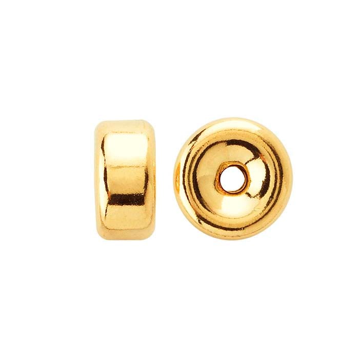 18K Yellow Gold 3.2mm Smooth Roundel Bead