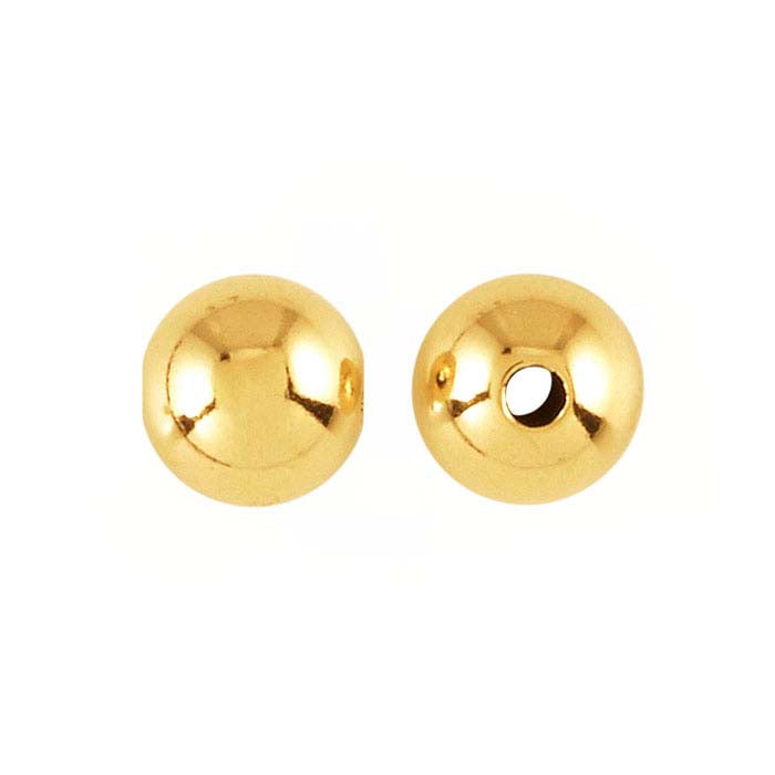 18K Yellow Gold Seamless Round Bead