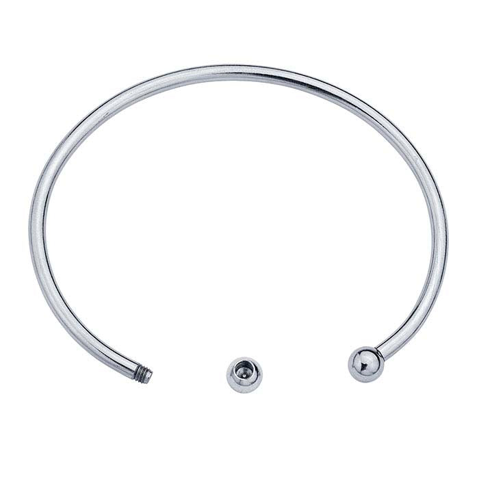 थ्रेडेड बॉल एंड्स के साथ स्टेनलेस स्टील कफ ब्रेसलेट