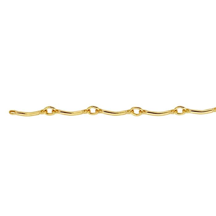 14/20 Yellow Gold-Filled 0.9mm Curved Bar & Link Chain, By the Foot
