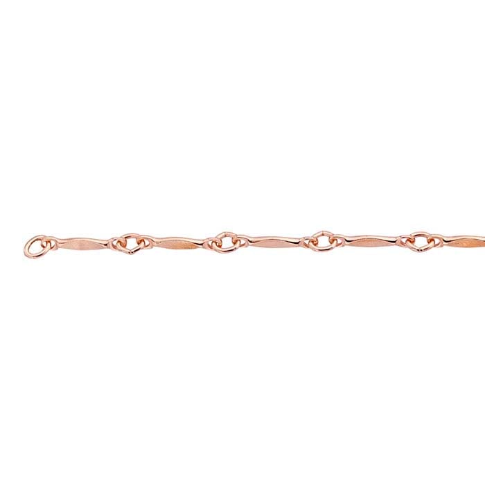 14/20 Rose Gold-Filled 1.4mm Dapped Bar & Link Chain, By the Foot
