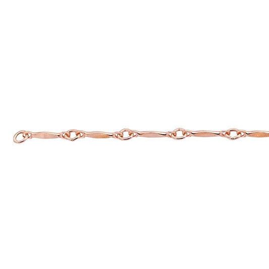 14/20 Rose Gold-Filled 1.4mm Dapped Bar & Link Chain, By the Foot
