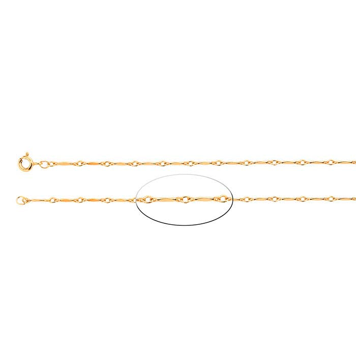 14/20 Yellow Gold-Filled Dapped Bar and Link Chain