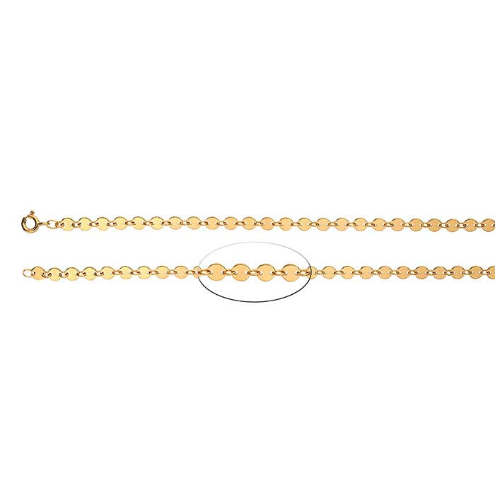14/20 Gult Gullfylt 4,1 mm Flat Sirkel Lenke Kjede