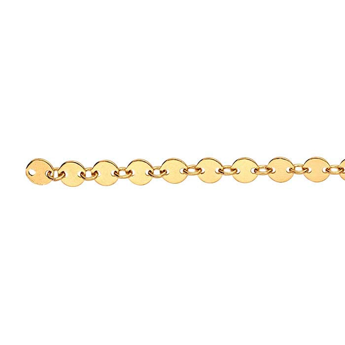 14/20 Yellow Gold-Filled 4.1mm Flat Circle Link Chain, By the Foot