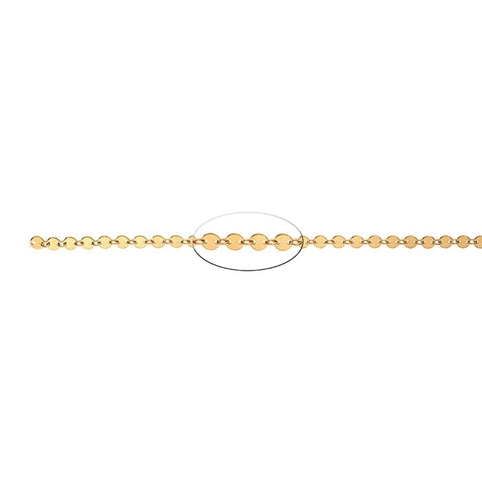 14/20 Yellow Gold-Filled 4.1mm Flat Circle Link Chain, By the Foot