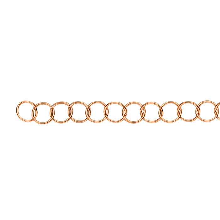 14/20 ruusukultapäällysteinen 3,5 mm pyöreä kaapeliketju, jalkaa kohti