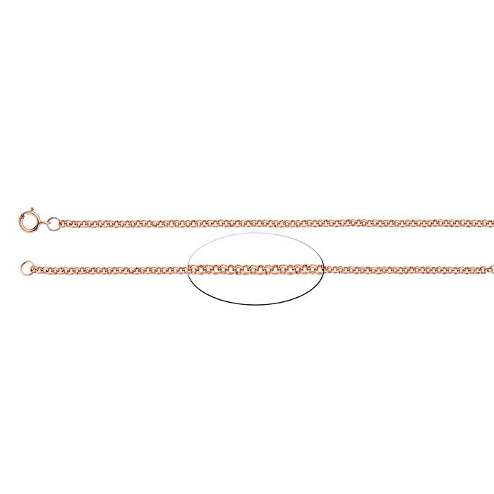 14/20 Roségoud Gevuld 2,1mm Ronde Rolo Ketting