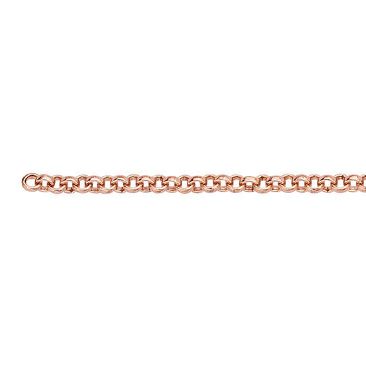14/20 Roséguld-fylld 2,1 mm Rund Rolo-kedja, Per Fot
