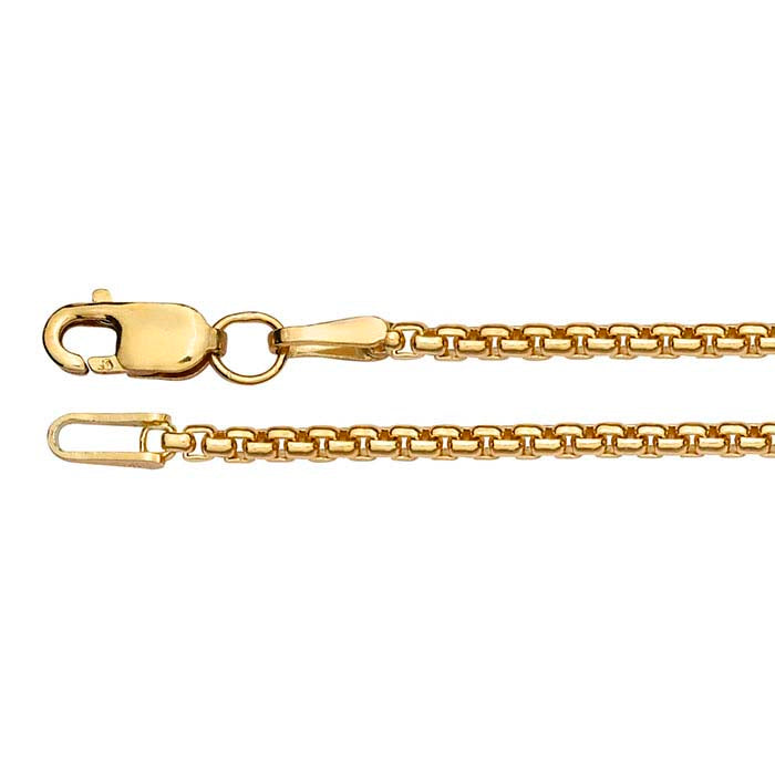14K Yellow Gold 1.7mm Rounded Box Chain
