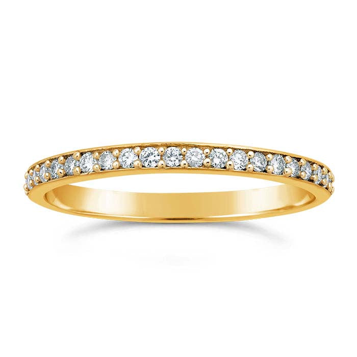 14K Yellow Gold 2mm Diamond Wedding Band