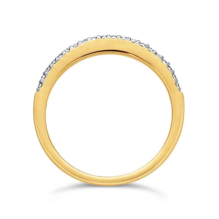 14K Yellow Gold Diamond-Set Wedding Band